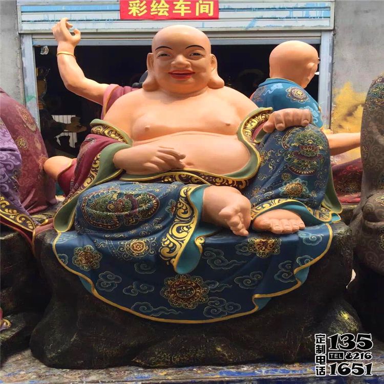 玻璃鋼彩繪大型景觀彌勒佛雕塑 玻璃鋼彩繪大型景觀彌勒佛雕塑