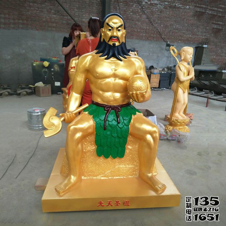 景區玻璃鋼炎帝神農氏彩繪神像