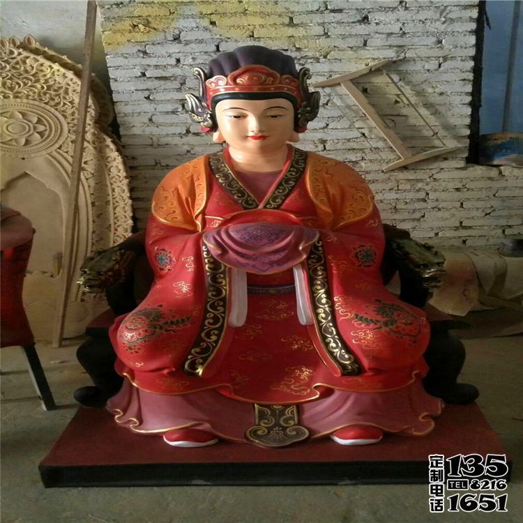 寺院玻璃鋼彩繪王母娘娘雕塑 寺院玻璃鋼彩繪王母娘娘雕塑