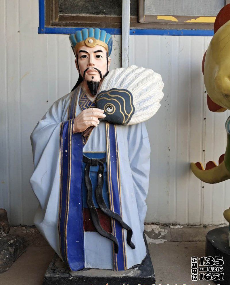 景區(qū)寺廟擺放玻璃鋼彩繪諸葛亮雕塑 景區(qū)寺廟擺放玻璃鋼彩繪諸葛亮雕塑