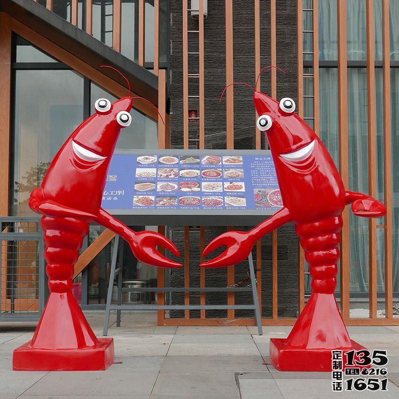 玻璃鋼迎賓小龍蝦卡通雕塑飯店餐館 玻璃鋼迎賓小龍蝦卡通雕塑飯店餐館